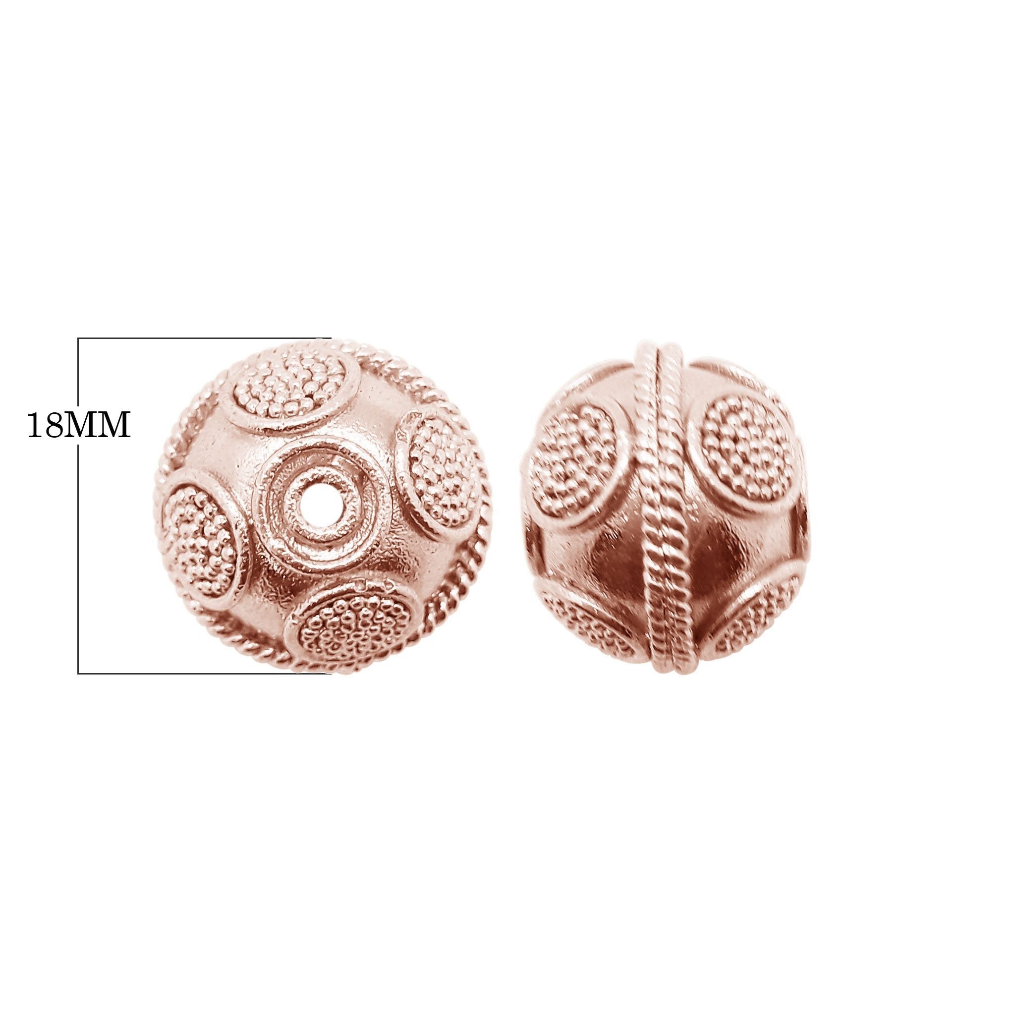 BRG-132 Rose Gold Overlay Bali Bead Beads Bali Designs Inc 