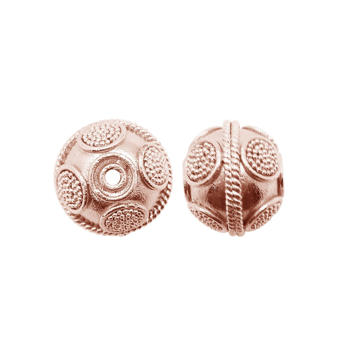 BRG-132 Rose Gold Overlay Bali Bead Beads Bali Designs Inc 