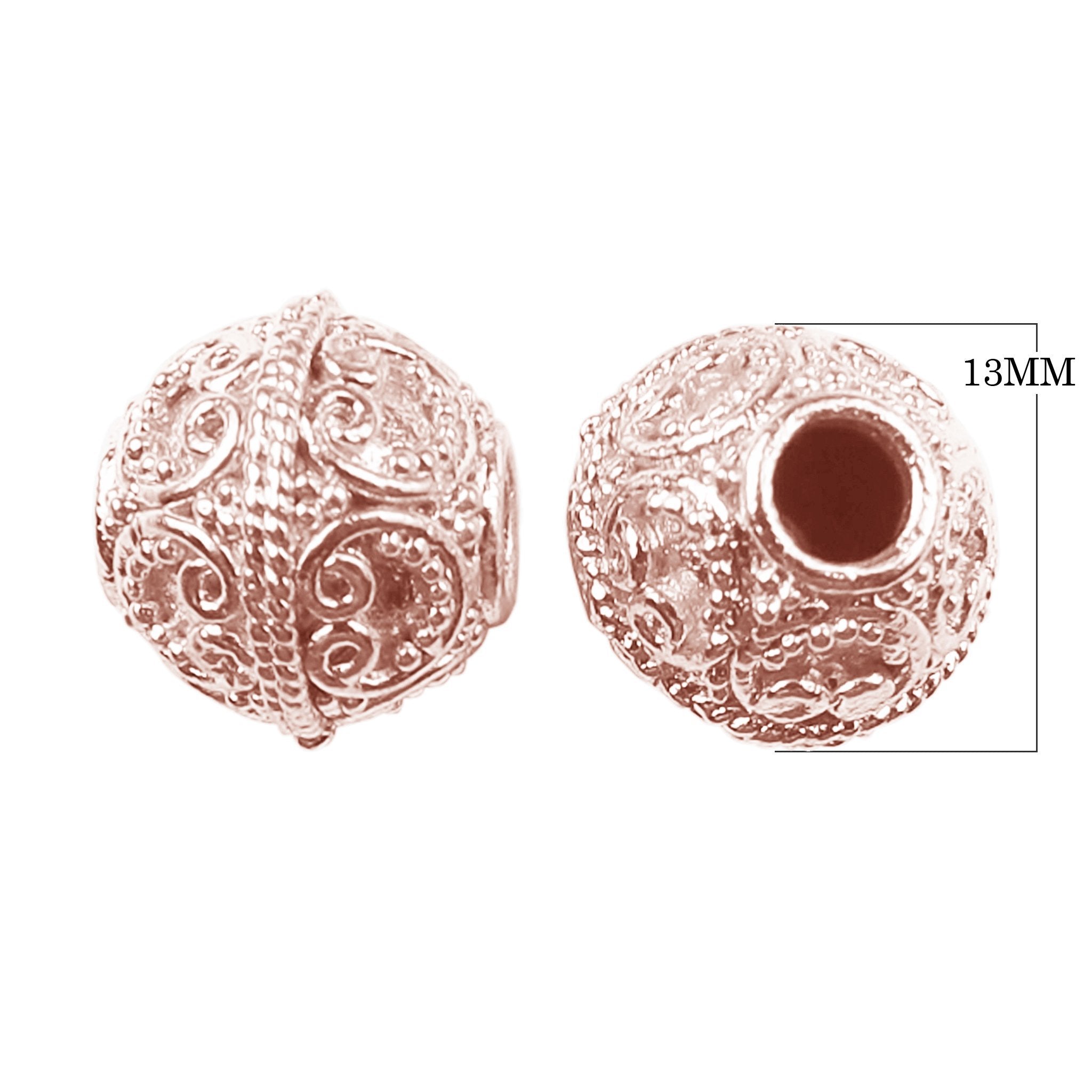 BRG-140 Rose Gold Overlay Bali Bead Beads Bali Designs Inc 