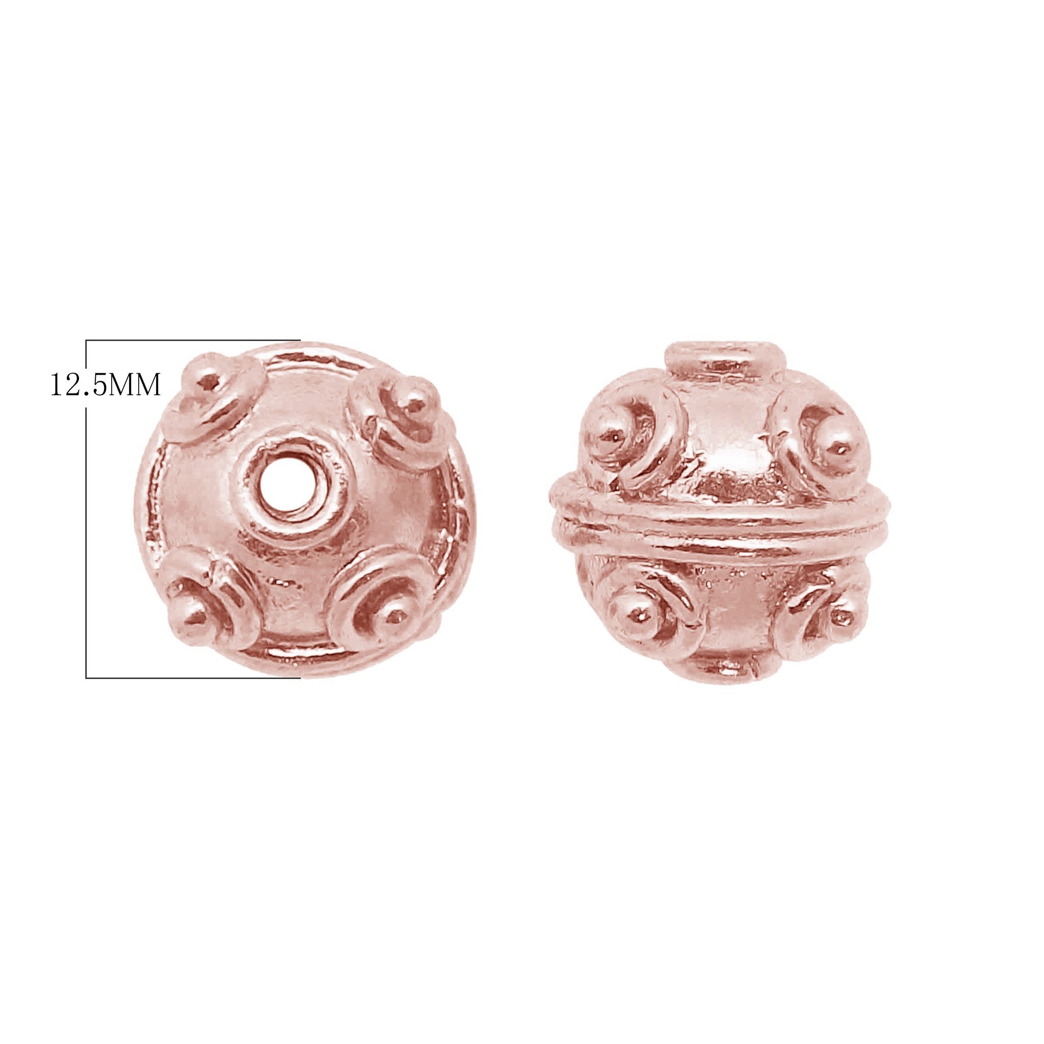 BRG-142 Rose Gold Overlay Bali Bead Beads Bali Designs Inc 