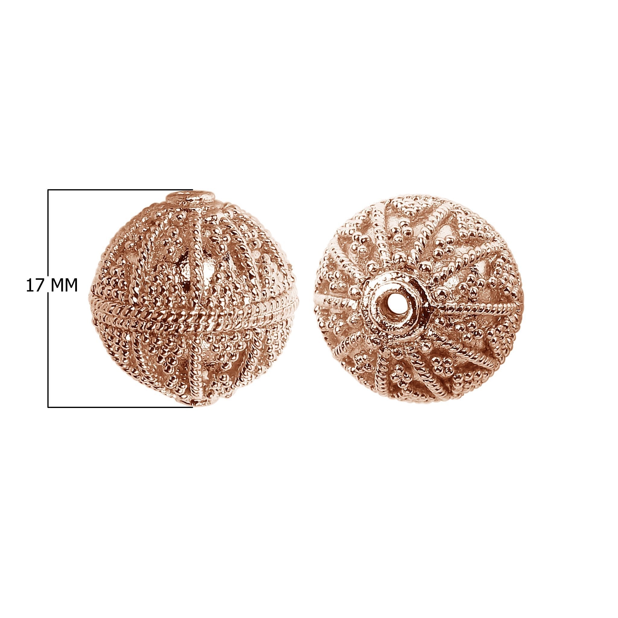 BRG-162 Rose Gold Overlay Bali Bead Beads Bali Designs Inc 