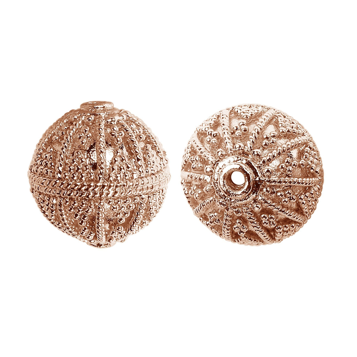 BRG-162 Rose Gold Overlay Bali Bead Beads Bali Designs Inc 