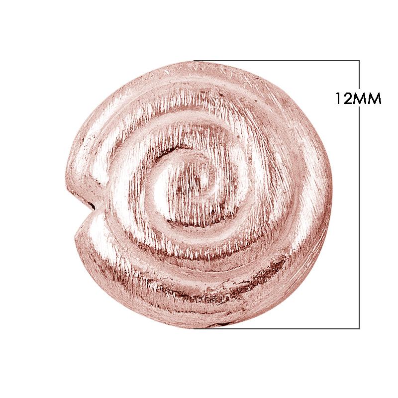 BRG-174-12MM Rose Gold Overlay Circle Shape Brushed Bead Beads Bali Designs Inc 