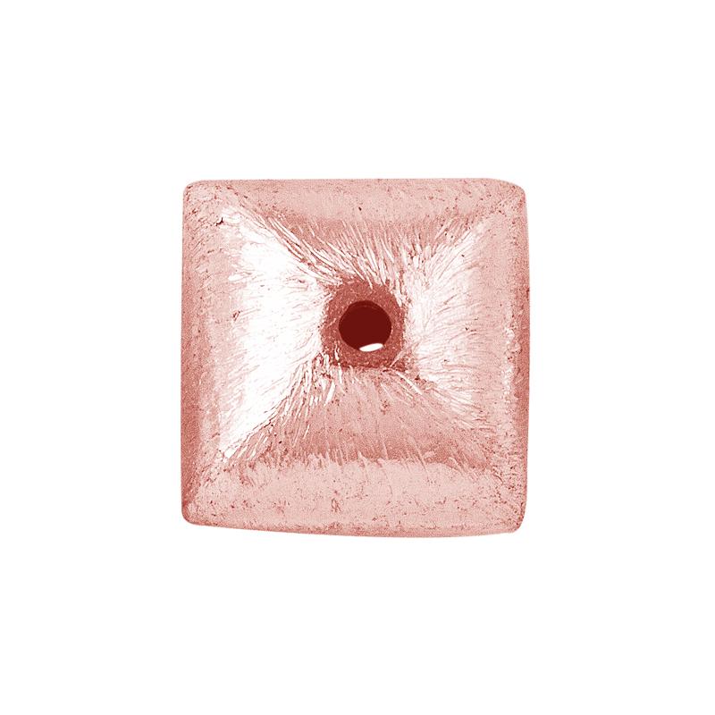 BRG-187-12MM Rose Gold Overlay Square Shape Brushed Bead Beads Bali Designs Inc 