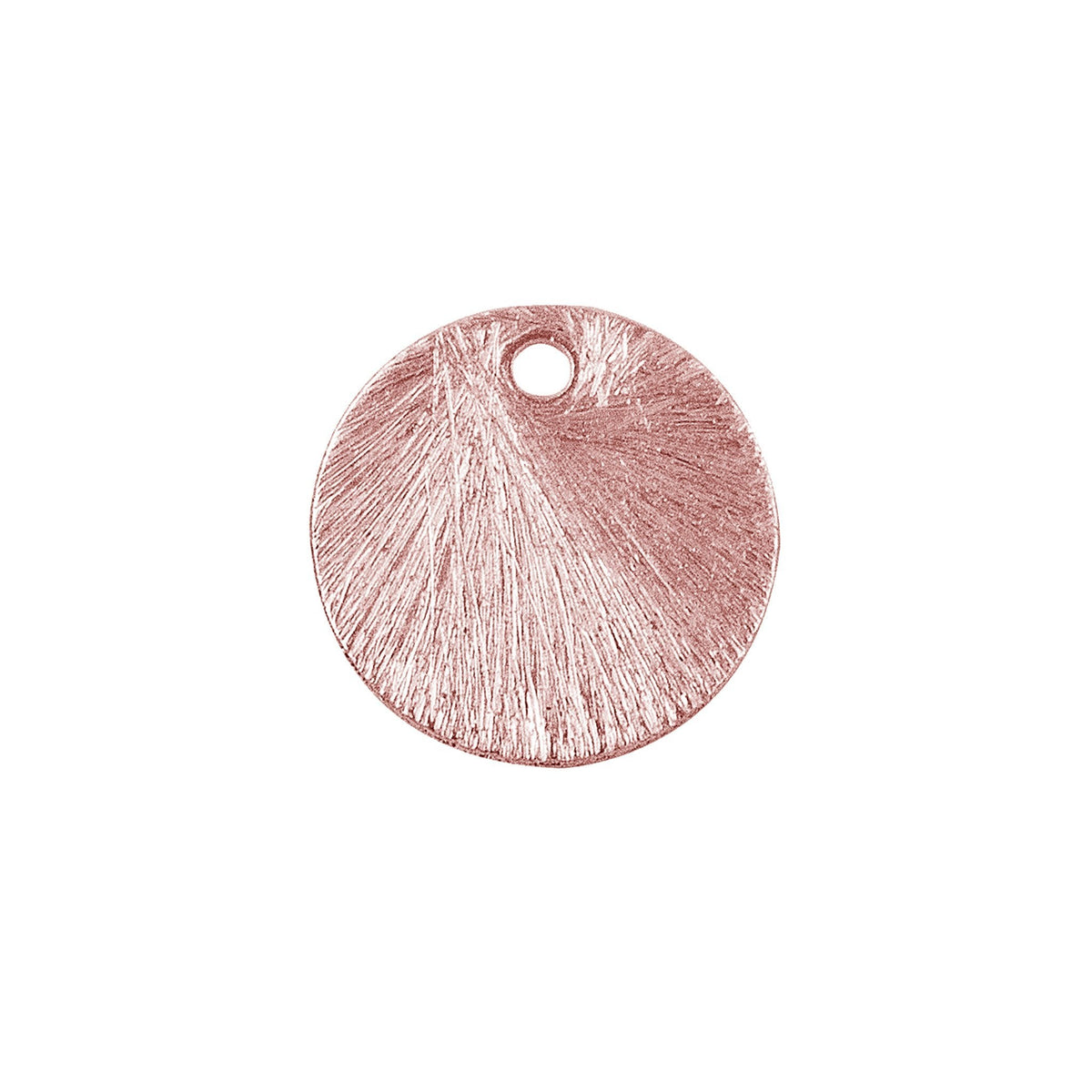 Handcrafted rose gold overlay copper large round textured disc made in India with brushed finish
