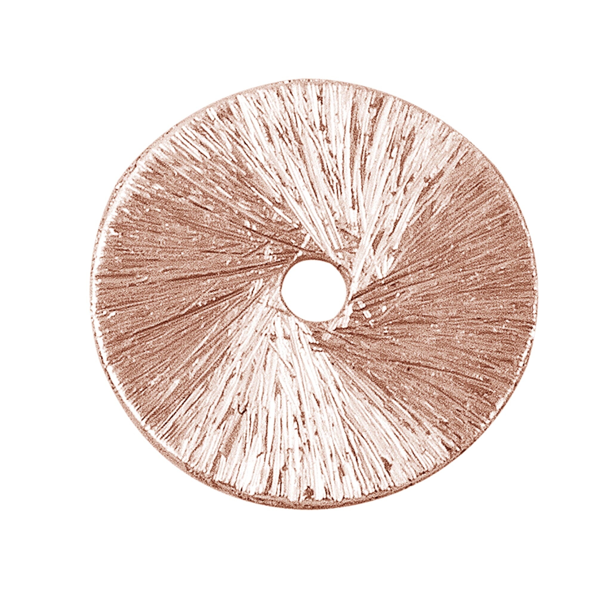 Handcrafted rose gold overlay copper wide round washer disc made in India with brushed finish