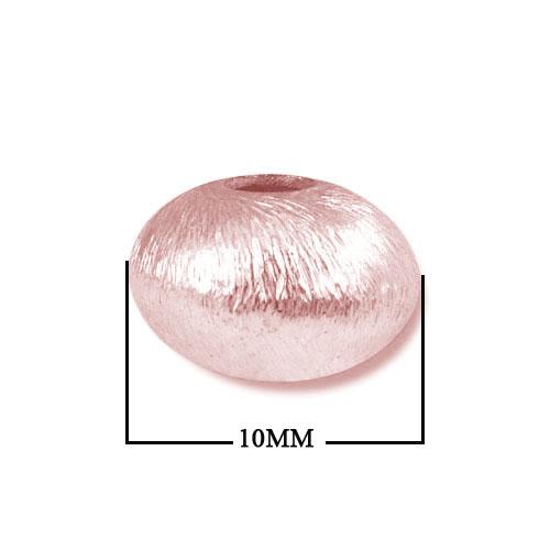 BRG-229-10MM Rose Gold Overlay Flat Round Shape Brushed Bead Beads Bali Designs Inc 