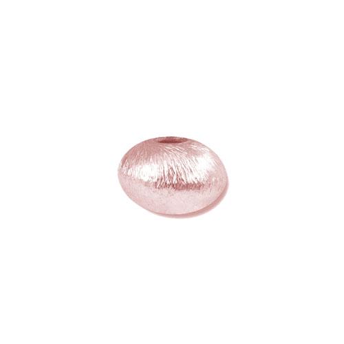 BRG-229-10MM Rose Gold Overlay Flat Round Shape Brushed Bead Beads Bali Designs Inc 