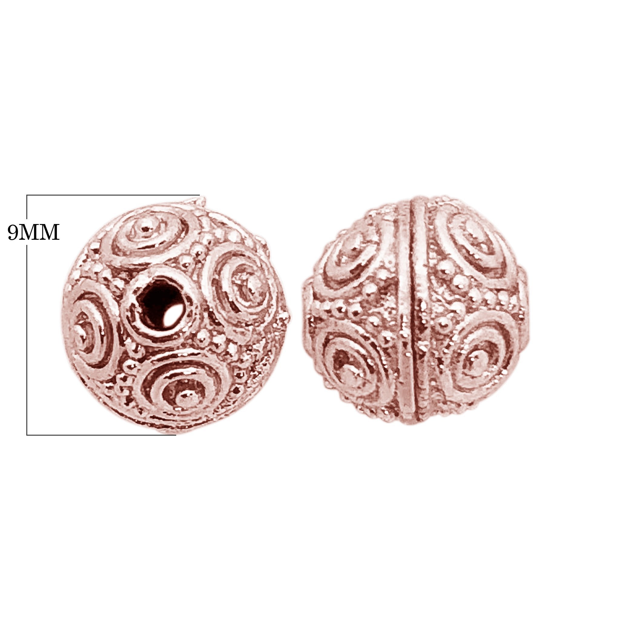 BRG-258 Rose Gold Overlay Bali Bead Beads Bali Designs Inc 