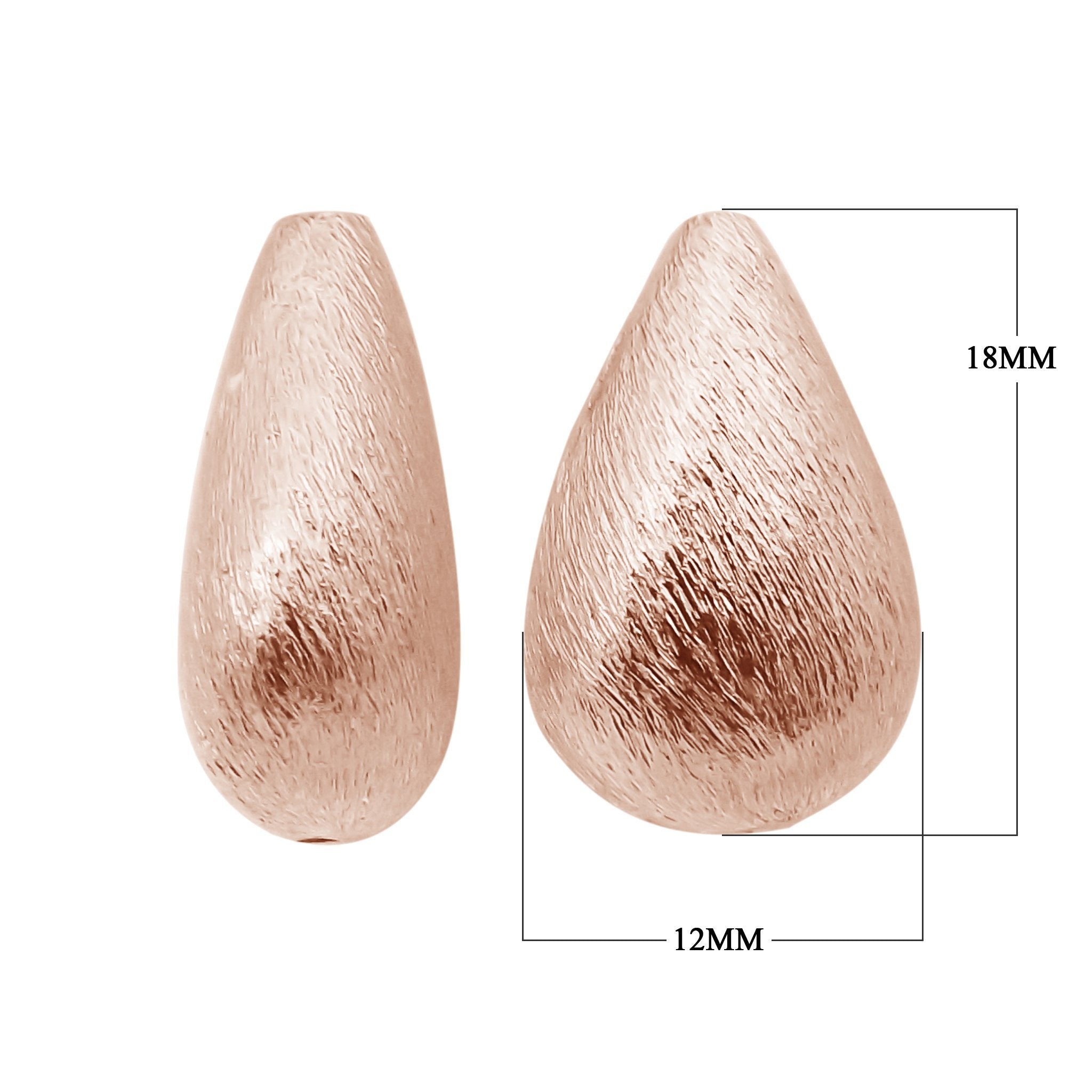 BRG-357-18X12MM Rose Gold Overlay Pears Shape Brushed Bead Beads Bali Designs Inc 