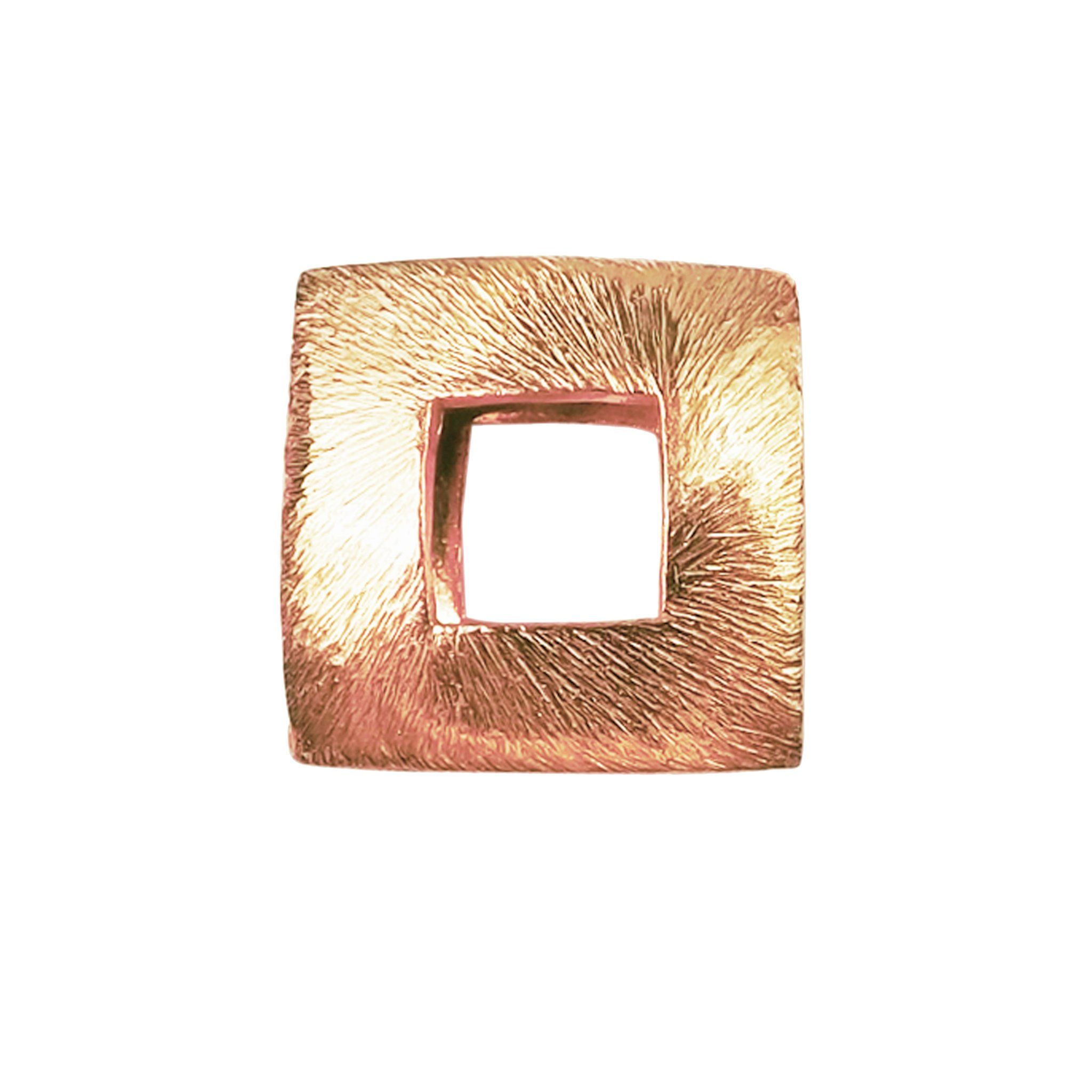 Elegant rose gold square copper accent handcrafted in India with brushed metallic finish