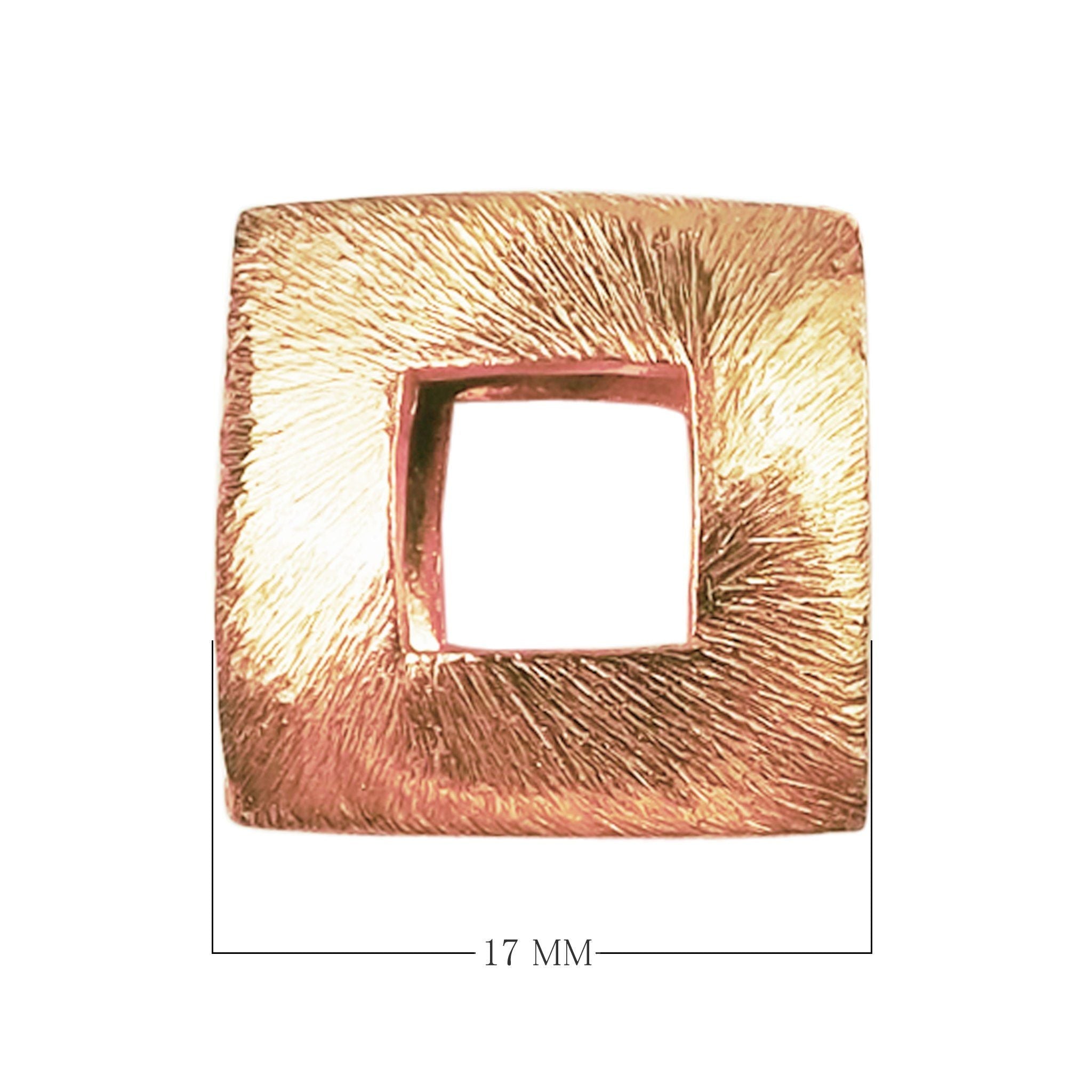 Elegant rose gold square copper accent handcrafted in India with brushed metallic finish