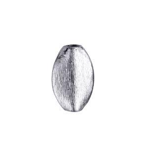 BSF-171-9X15MM Silver Overlay Oval Shape Brushed Bead Beads Bali Designs Inc 