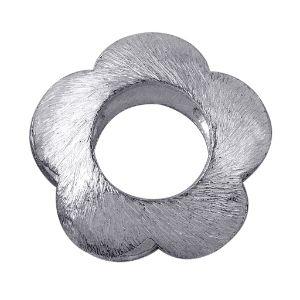 BSF-172 Silver Overlay Flower Shape Brushed Bead Beads Bali Designs Inc 