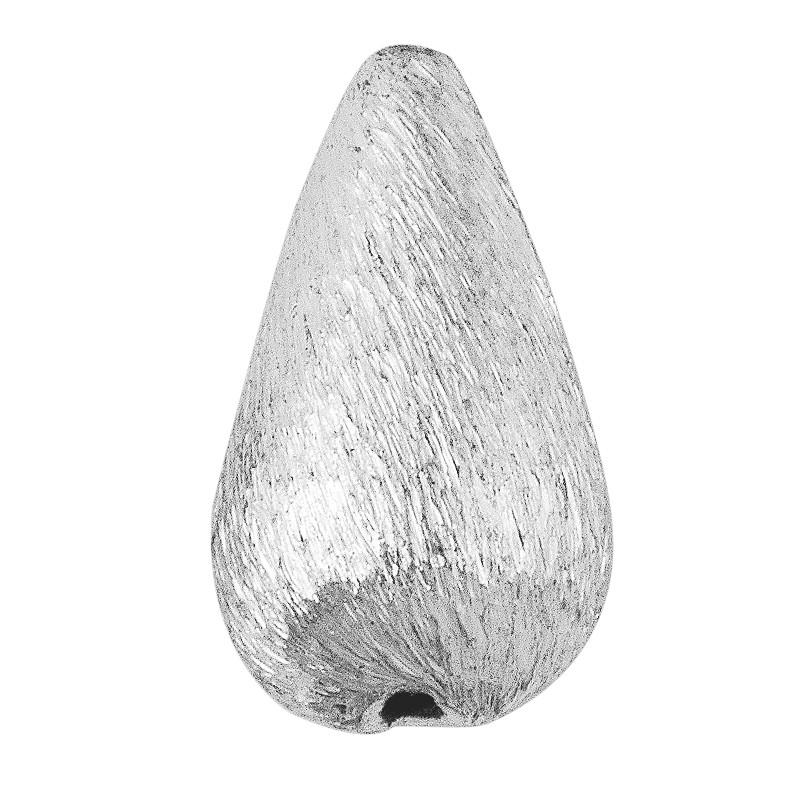 BSF-175-15X9MM Silver Overlay Pears Shape Brushed Bead Beads Bali Designs Inc 