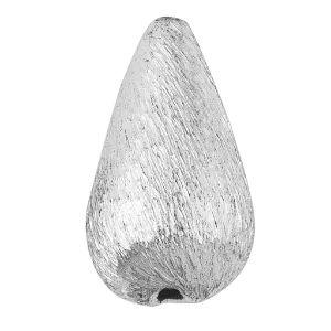 BSF-175-19X11MM Silver Overlay Pears Shape Brushed Bead Beads Bali Designs Inc 