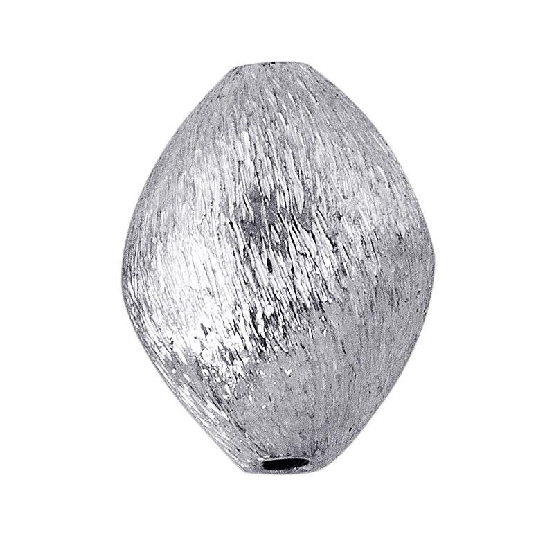 BSF-177 Silver Overlay Marquise Shape Brushed Bead Beads Bali Designs Inc 