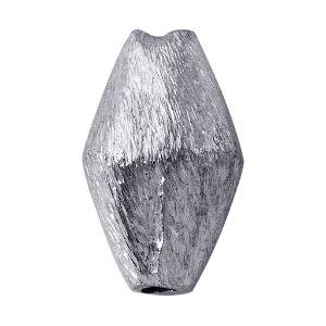 BSF-180 Silver Overlay 3D Rhombus Shape Brushed Bead Beads Bali Designs Inc 