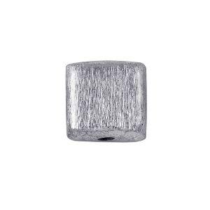 BSF-181-8MM Silver Overlay Square Shape Brushed Bead Beads Bali Designs Inc 