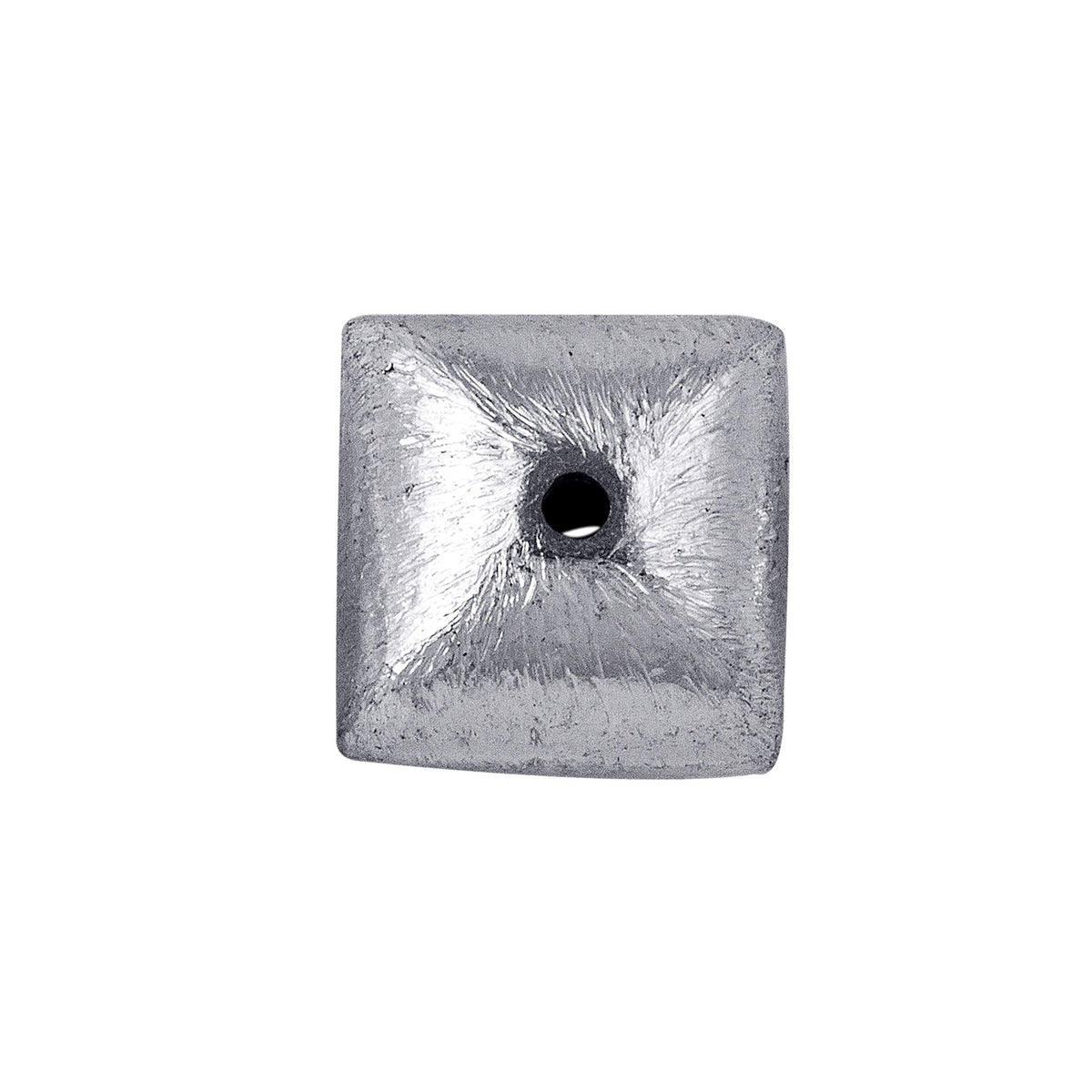 Modern silver and copper soft square decor accent handcrafted in India with textured silver finish