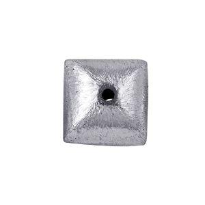 BSF-187-12MM Silver Overlay Square Shape Brushed Bead Beads Bali Designs Inc 
