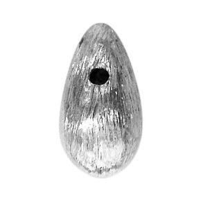 BSF-195 Silver Overlay Pears Shape Brushed Bead Beads Bali Designs Inc 