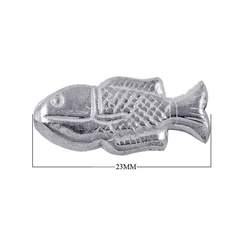 BSF-209 Silver Overlay Fish Shape Brushed Bead Beads Bali Designs Inc 