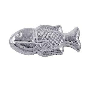 BSF-209 Silver Overlay Fish Shape Brushed Bead Beads Bali Designs Inc 