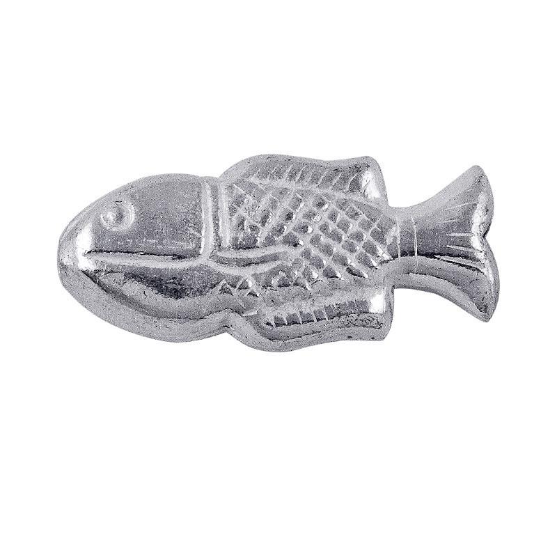 BSF-209 Silver Overlay Fish Shape Brushed Bead Beads Bali Designs Inc 
