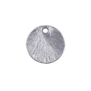 Decorative silver overlay copper textured round disc handcrafted in India with top hole for jewelry making