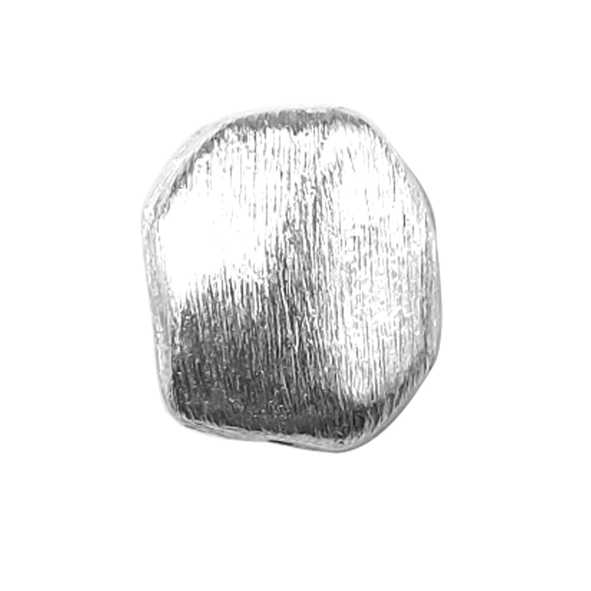 BSF-230 Silver Overlay Asymmetrical Shape Brushed Bead Beads Bali Designs Inc 