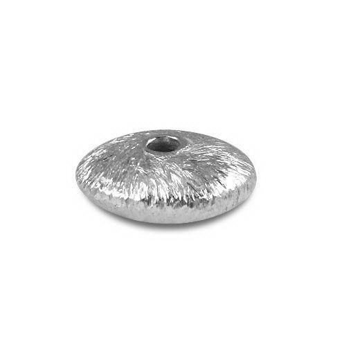 Decorative silver overlay copper textured disc spacer bead handcrafted in India for jewelry making and DIY crafts