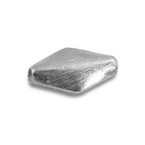 BSF-232 Silver Overlay 3D Rhombus Shape Brushed Bead Beads Bali Designs Inc 