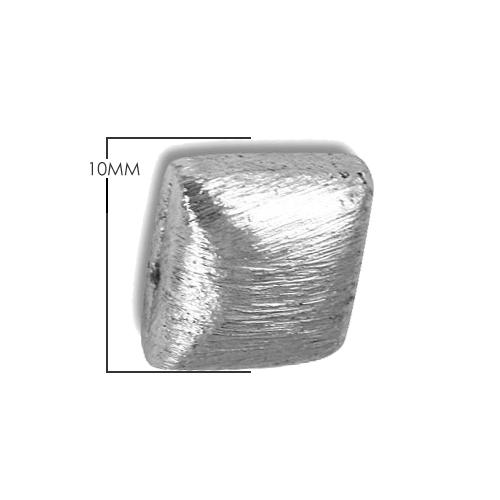 BSF-234 Silver Overlay Square Shape Brushed Bead Beads Bali Designs Inc 