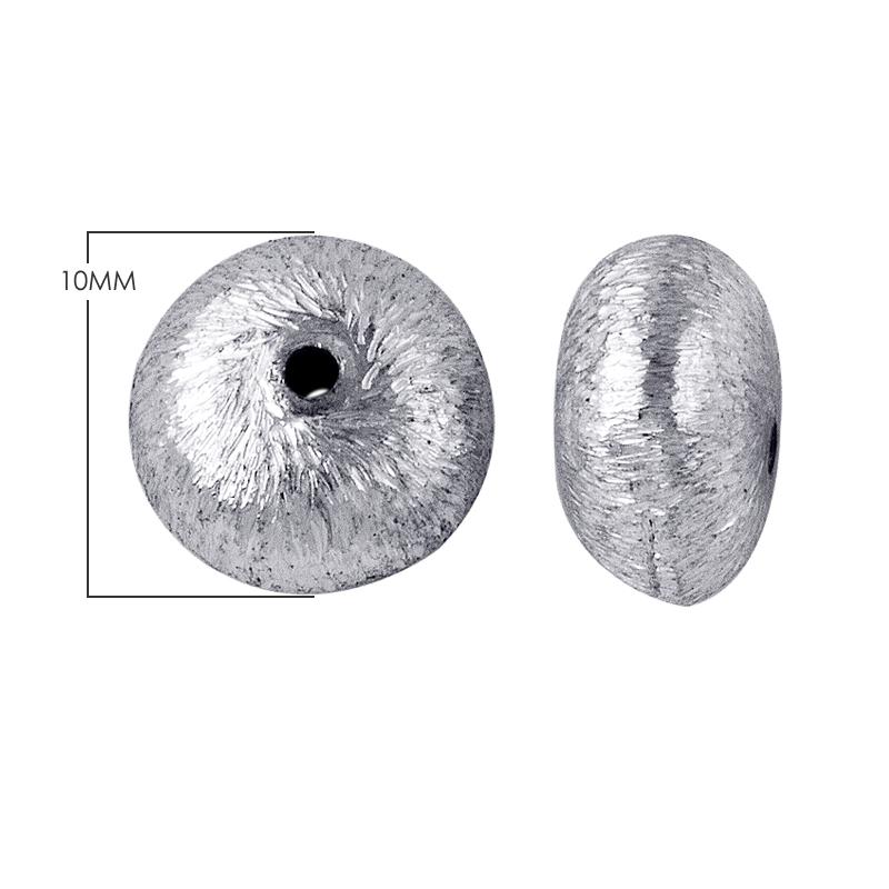 BSF-243 Silver Overlay Round Shape Brushed Bead Beads Bali Designs Inc 