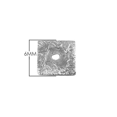 BSF-249 Silver Overlay Square Shape Chip Bead Beads Bali Designs Inc 
