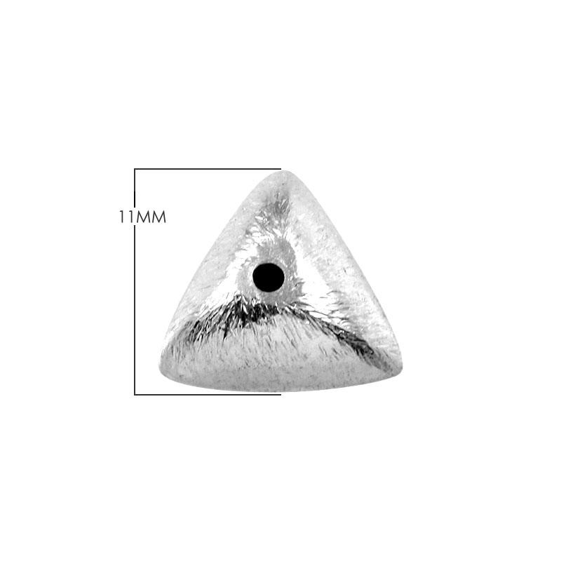 BSF-252 Silver Overlay Triangle Shape Brushed Bead Beads Bali Designs Inc 