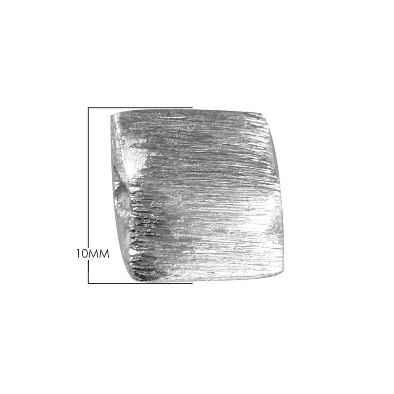 BSF-254 Silver Overlay Square Shape Brushed Bead Beads Bali Designs Inc 