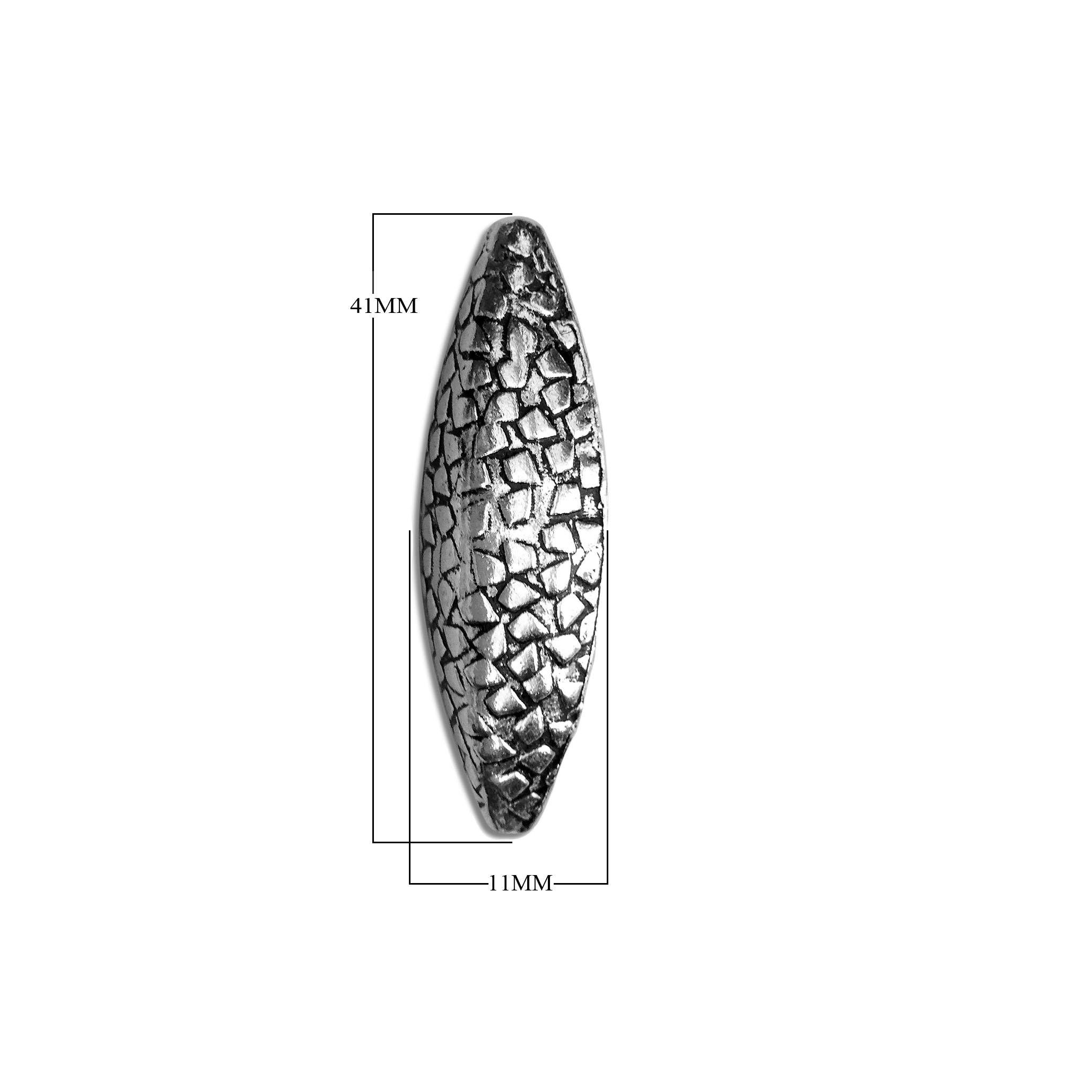 BSF-276 Silver Overlay Marquise Shape Motif Bead Beads Bali Designs Inc 