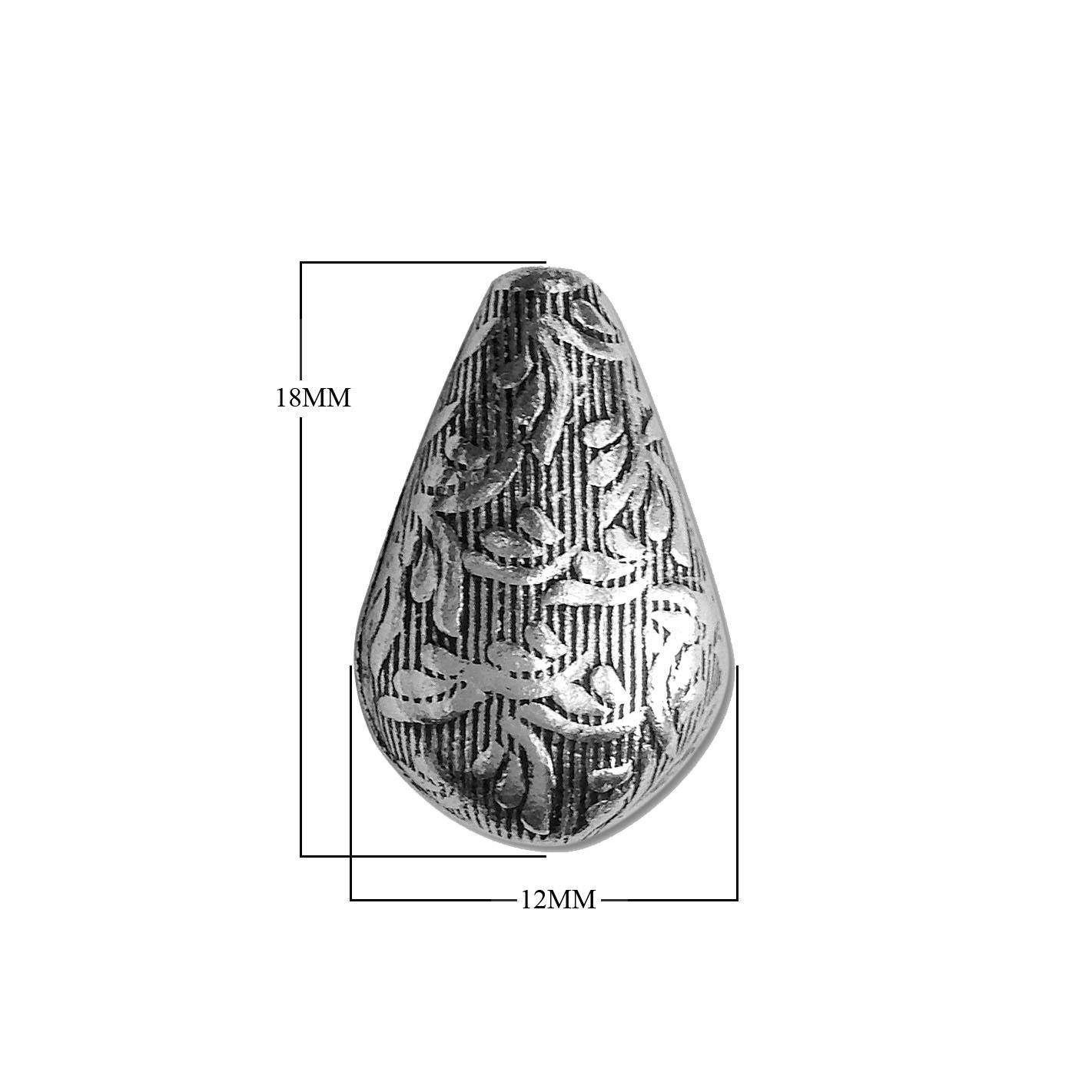 BSF-278 Silver Overlay Pears Shape Motif Bead Beads Bali Designs Inc 