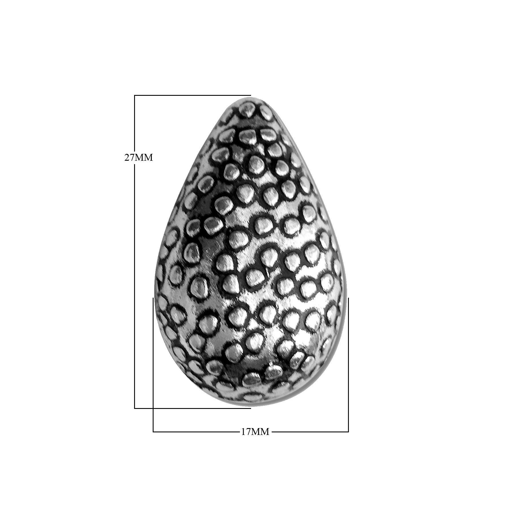 BSF-279 Silver Overlay Pears Shape Motif Bead Beads Bali Designs Inc 
