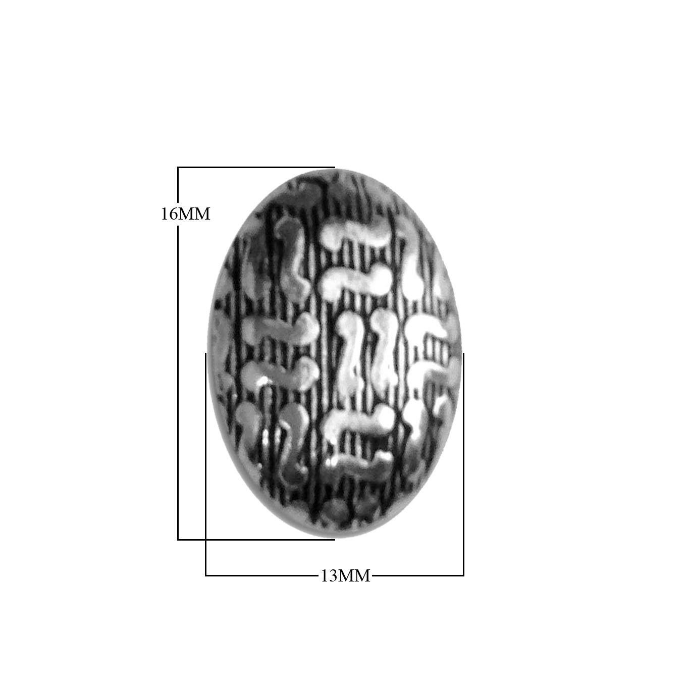 BSF-286 Silver Overlay Oval Shape Motif Bead Beads Bali Designs Inc 
