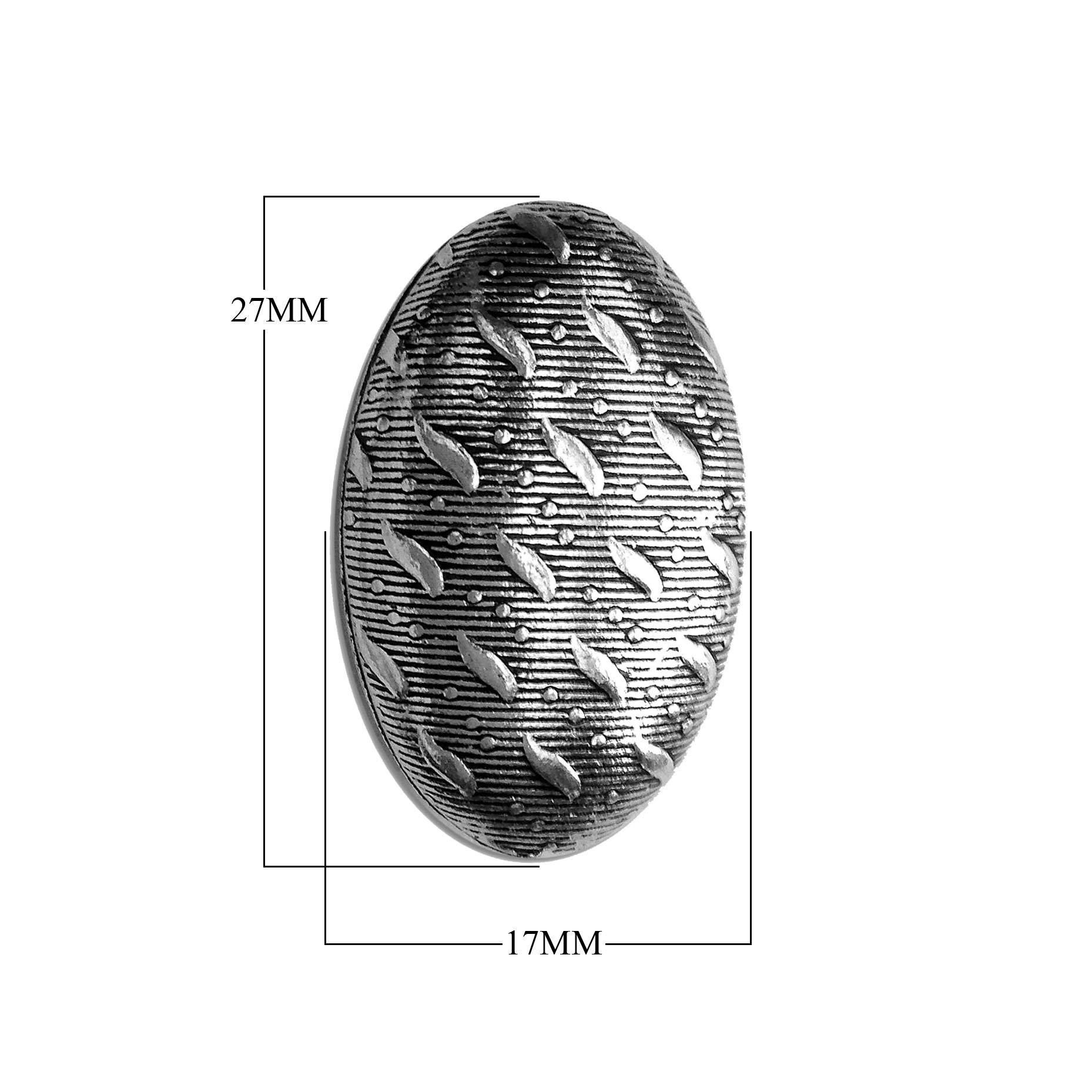 BSF-290 Silver Overlay Oval Shape Motif Bead Beads Bali Designs Inc 
