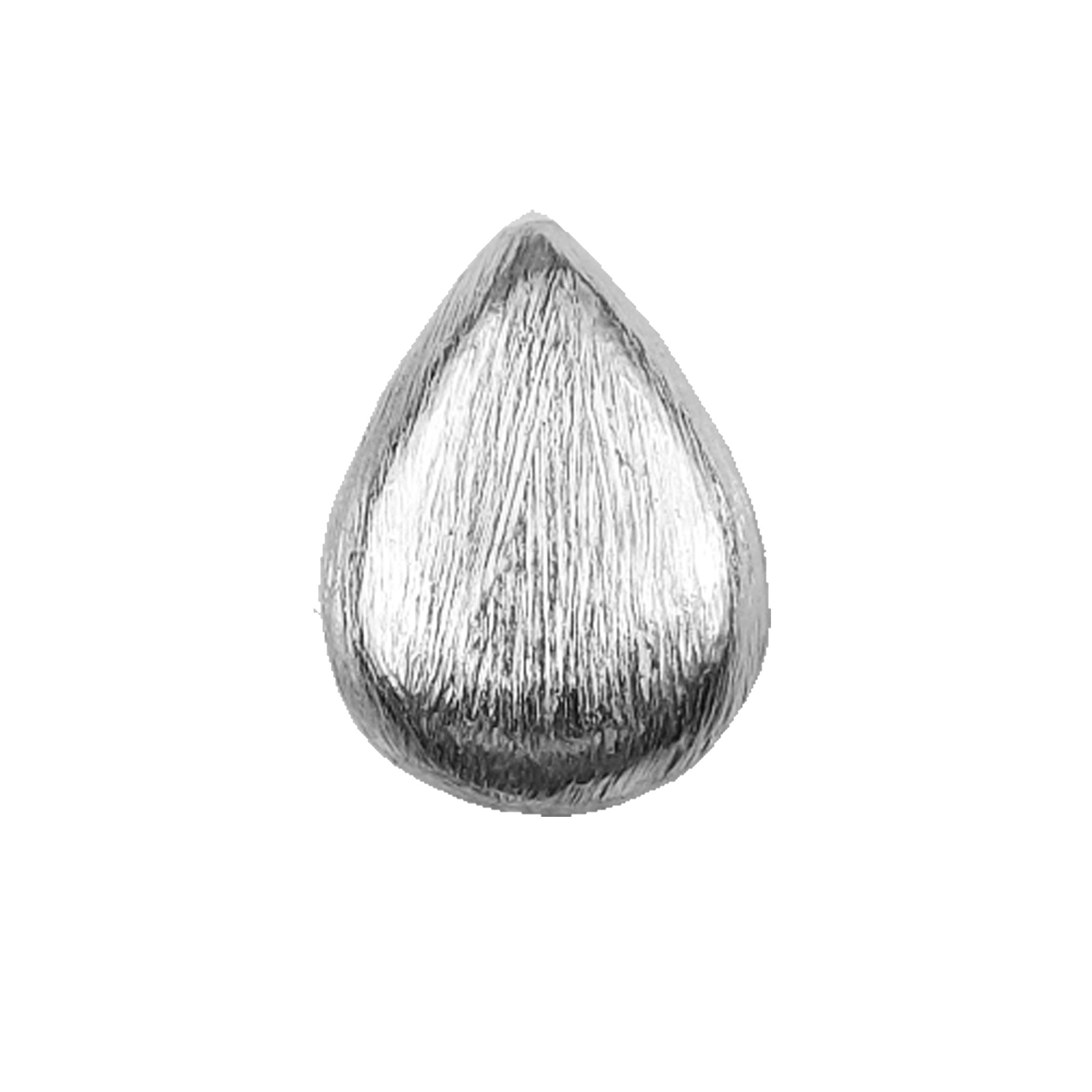 Modern silver overlay over copper handcrafted teardrop bead with brushed finish made in India for jewelry making