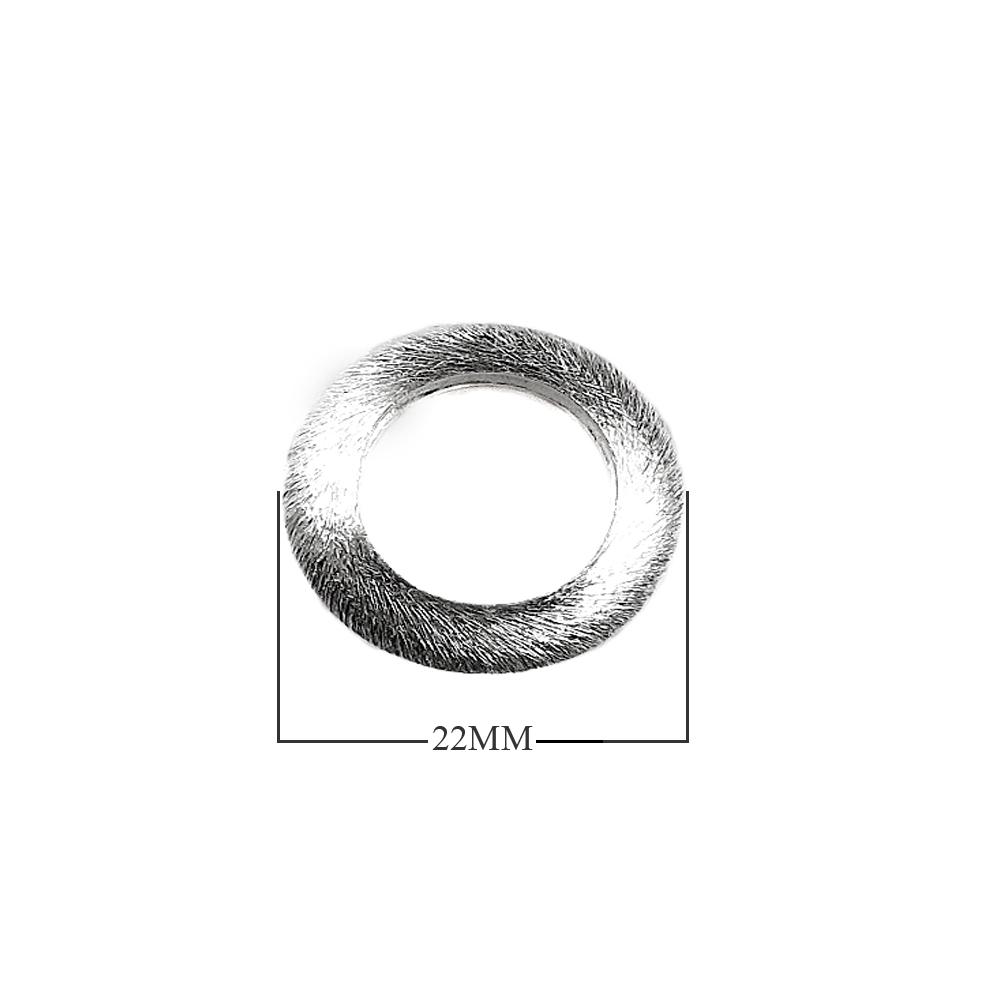 BSF-361 Silver Overlay Circle Shape Brushed Bead Beads Bali Designs Inc 