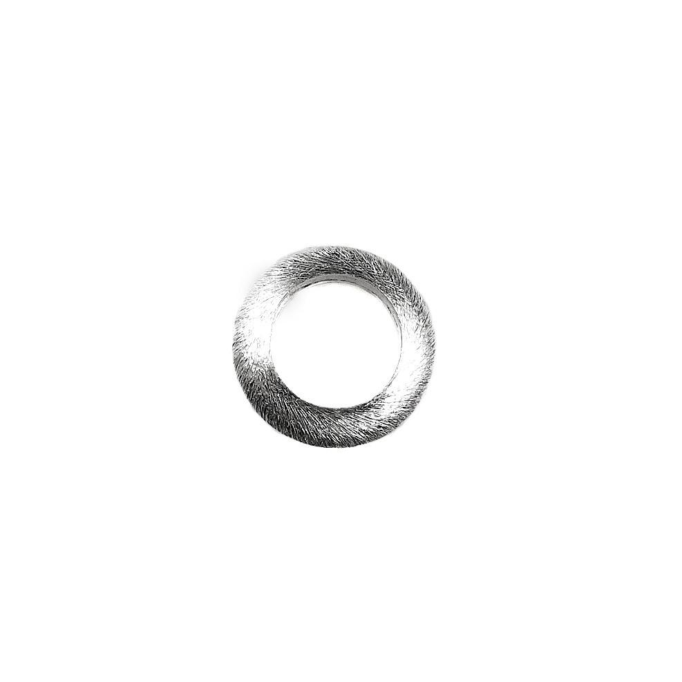 BSF-361 Silver Overlay Circle Shape Brushed Bead Beads Bali Designs Inc 