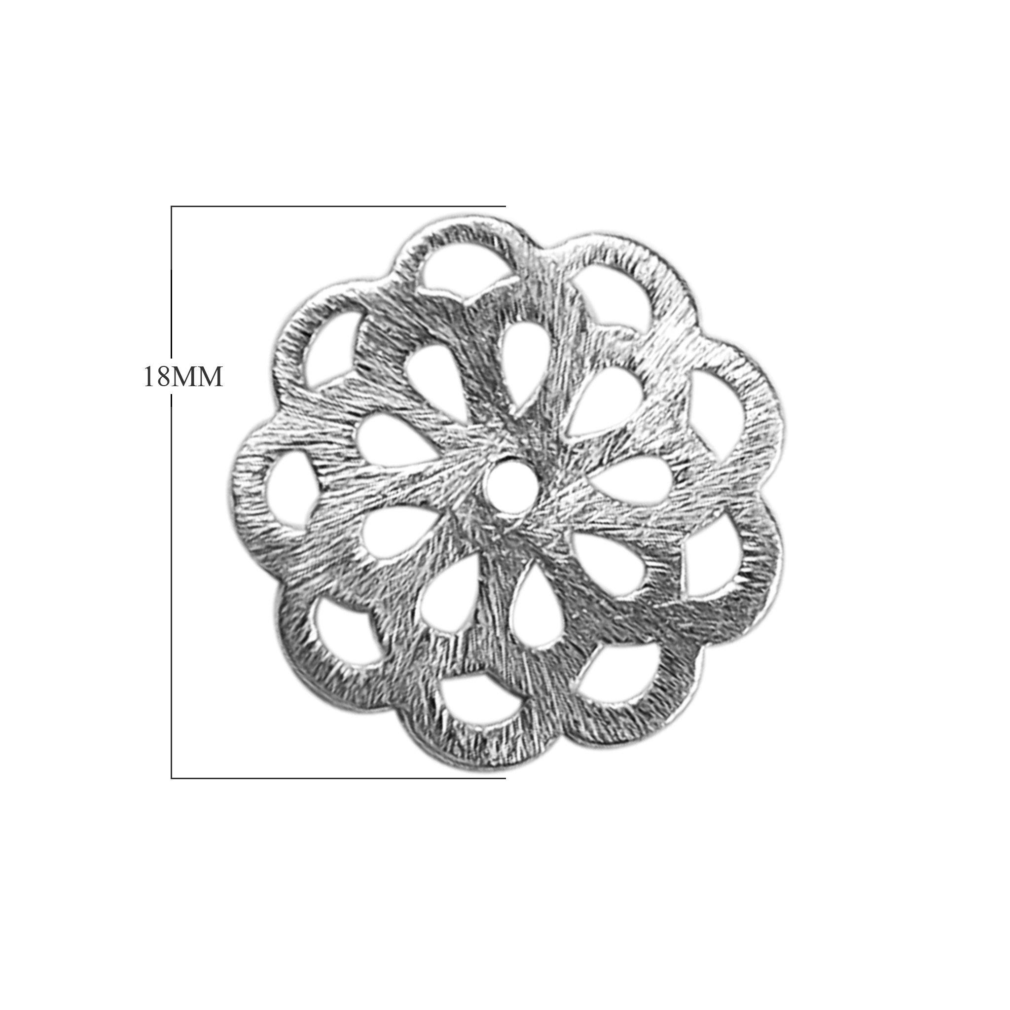 BSF-363 Silver Overlay Flower Shape Chip Bead Beads Bali Designs Inc 