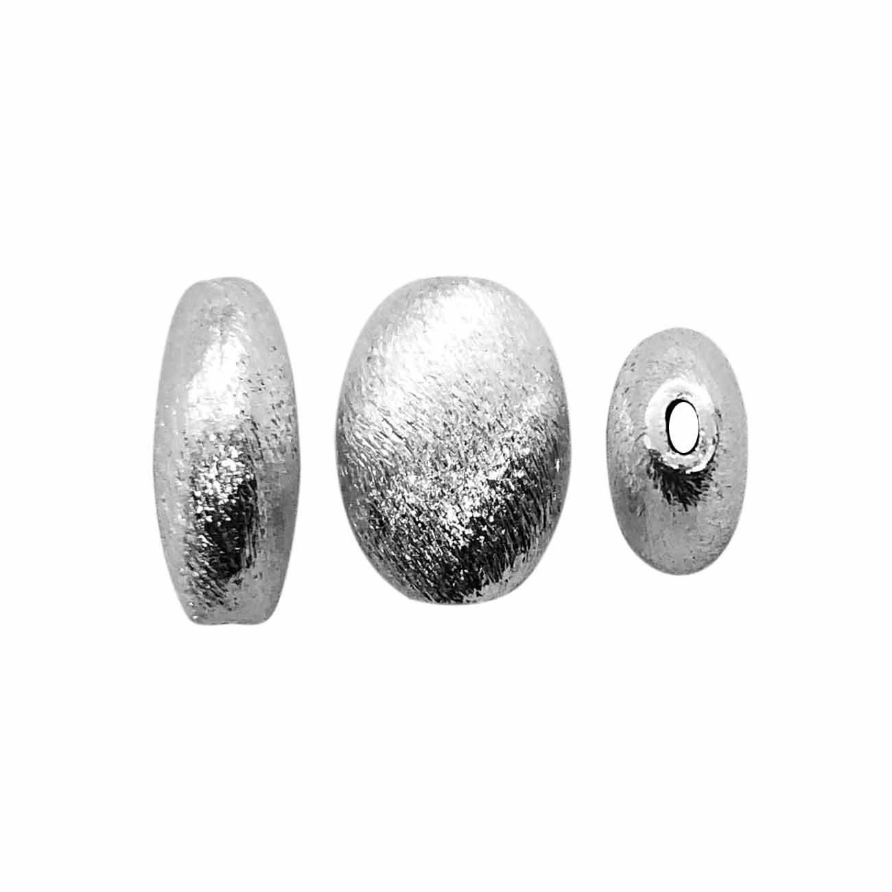 BSF-378 Silver Overlay Oval Shape Brushed Bead Beads Bali Designs Inc 