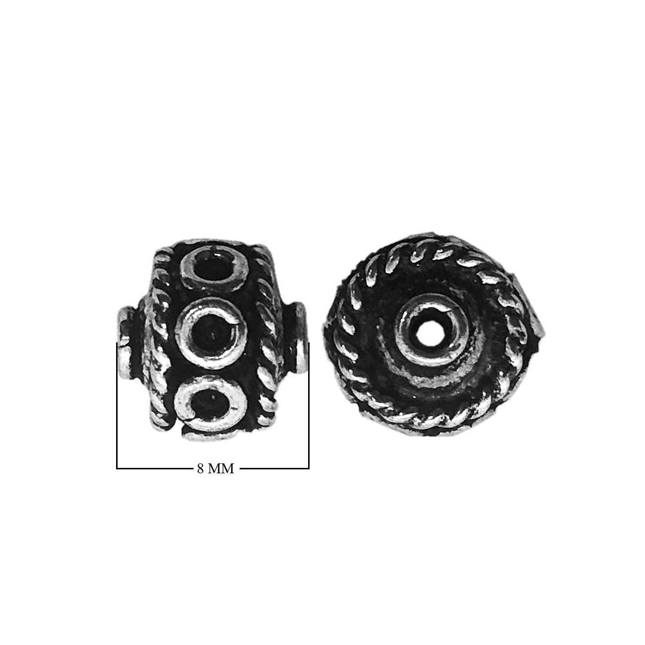BSF-385-8MM Silver Overlay Bali Bead Beads Bali Designs Inc 