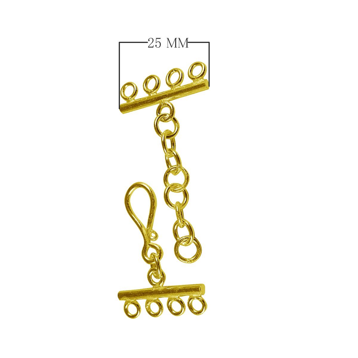CG-156-4H 18K Gold Overlay Multi Strand Clasp With 4 Holes Beads Bali Designs Inc 